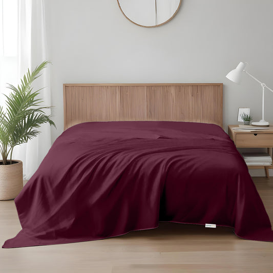 Flat Sheet Super Soft King 220x240cm-Burgundy