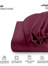 3 Piece Fitted Sheet Set Supersoft Microfiber Burgundy Super King Size 200x200+30cm with 2 Pillow Case