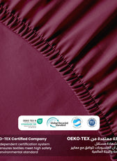 3 Piece Fitted Sheet Set Supersoft Microfiber Burgundy Super King Size 200x200+30cm with 2 Pillow Case
