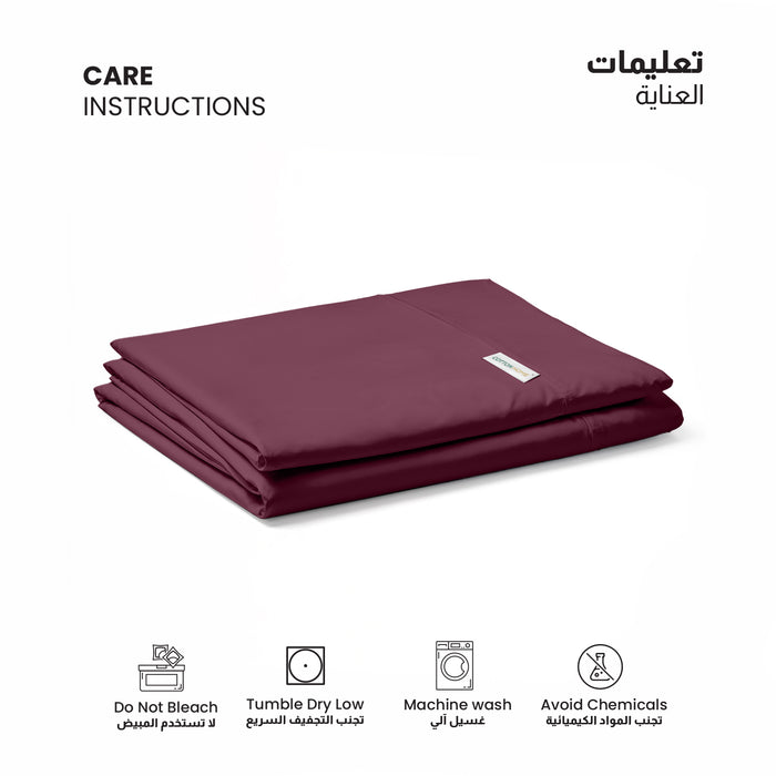 Flat Sheet Super Soft King 220x240cm-Burgundy