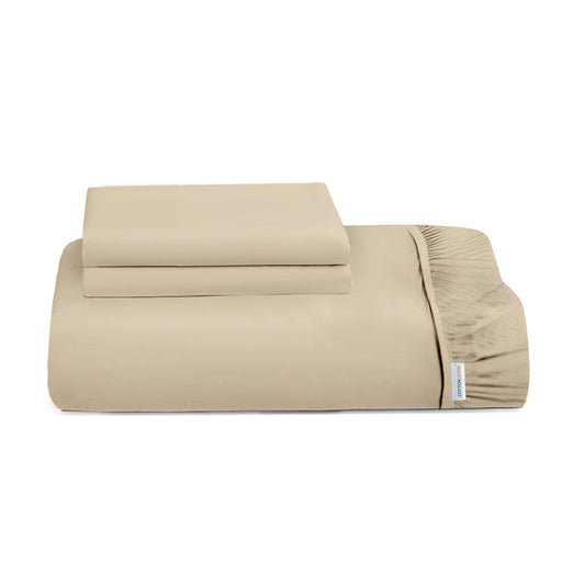 3 Piece Fitted Sheet Set Super Soft Phone Super King Size 200x200+30cm with 2 Pillow Case - Cotton Home