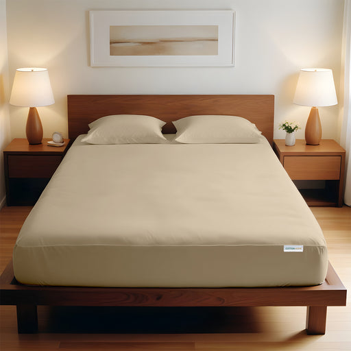 3 Piece Fitted Sheet Set Super Soft Phone Super King Size 200x200+30cm with 2 Pillow Case - Cotton Home