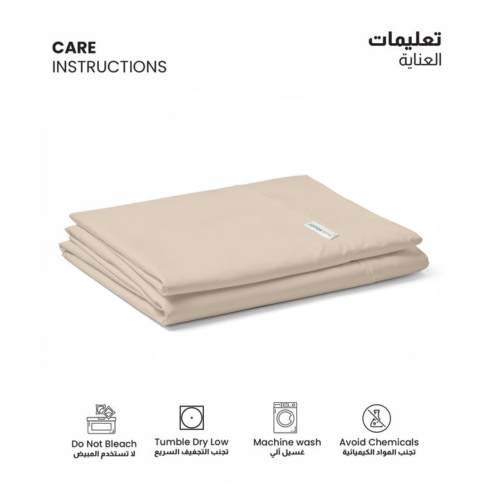 Flat Sheet Supersoft Microfiber Super King 240x260cm-Dk Beige