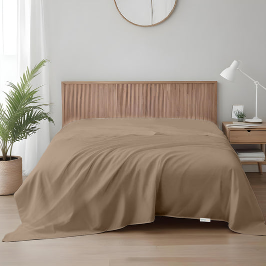 Flat Sheet Supersoft Microfiber King 220x240cm-Golden