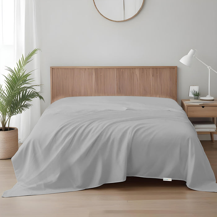 Flat Sheet Supersoft Microfiber King 220x240cm-Gray
