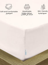 3 Piece Fitted Sheet Set Supersoft Microfiber Ivory Super King Size 200x200+30cm with 2 Pillow Case