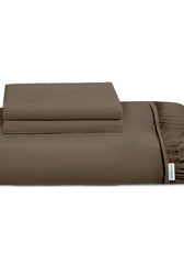 3 Piece Fitted Sheet Set Super Soft Khaki Single Size 90x200+20cm with 2 Pillow Case - Cotton Home