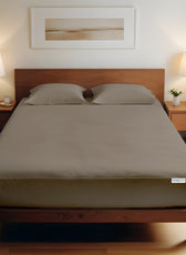 3 Piece Fitted Sheet Set Super Soft Khaki Single Size 90x200+20cm with 2 Pillow Case - Cotton Home