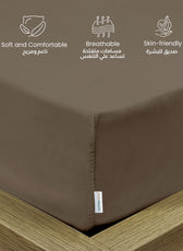 3 Piece Fitted Sheet Set Supersoft Microfiber Khaki Single Size 120x200+25cm with 2 Pillow Case