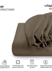 3 Piece Fitted Sheet Set Supersoft Microfiber Khaki Single Size 120x200+25cm with 2 Pillow Case