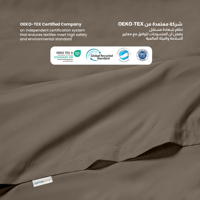 Flat Sheet Supersoft Microfiber Super King Flat Sheet 240x260cm-Khaki