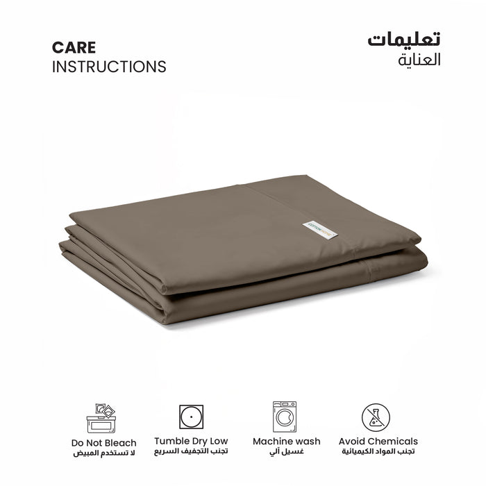 Flat Sheet Supersoft Microfiber Super King 240x260cm-Khaki