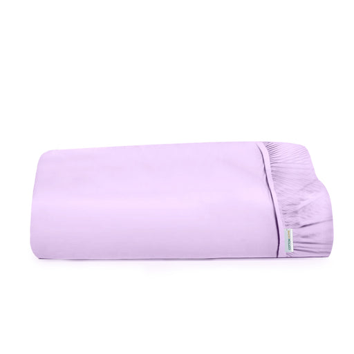 Super Soft Fitted Sheet 90x200+20 CM Light Purple with Deep Pockets - Cotton Home