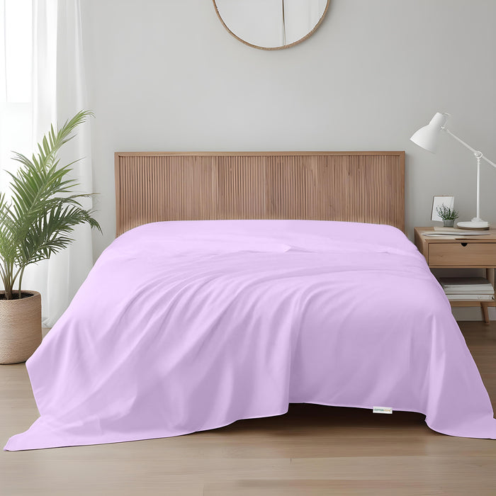 Flat Sheet Supersoft Microfiber Super King 240x260cm-Light Purple