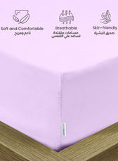 3 Piece Fitted Sheet Set Supersoft Microfiber Light Purple Single Size 120x200+25cm with 2 Pillow Case
