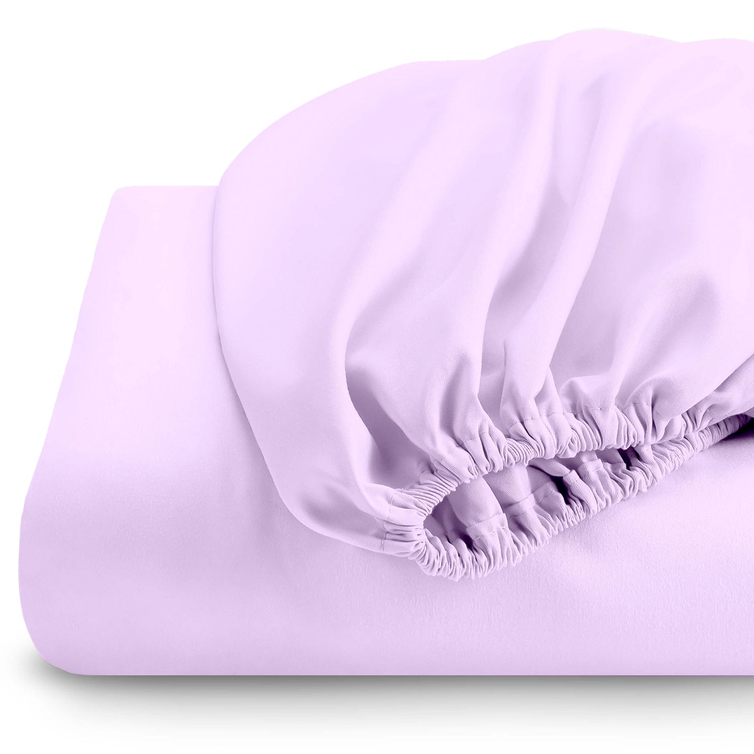 Super Soft Queen Size Fitted sheet 180x200+30 CM Lilac with Deep Pockets - Cotton Home