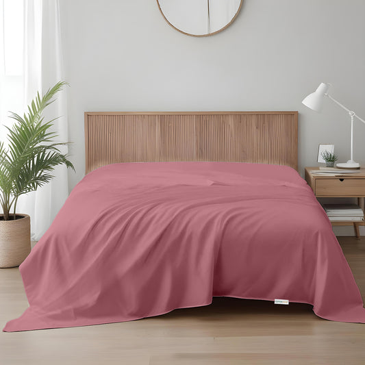 Flat Sheet Supersoft Microfiber Super King Flat Sheet 240x260cm-Mauve
