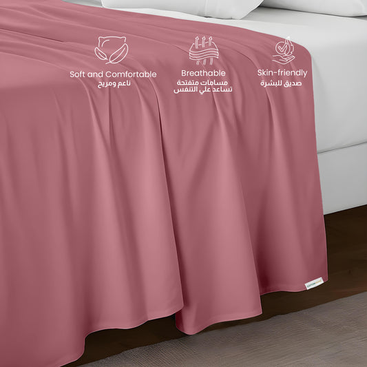 Flat Sheet Super Soft Queen 200x220cm-Mauve