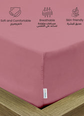 Supersoft Microfiber Single Fitted sheet 90x200+20 CM  Mauve with Deep Pockets