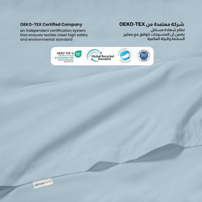 Flat Sheet Supersoft Microfiber Super King Flat Sheet 240x260cm-Metalic Blue