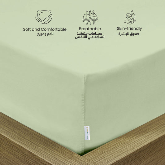 3 Piece Fitted Sheet Set Supersoft Microfiber Mint Green Single Size 120x200+25cm with 2 Pillow Case