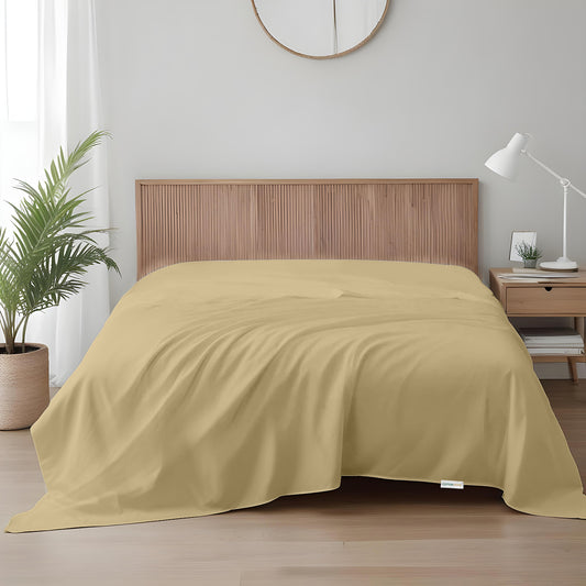 Flat Sheet Supersoft Microfiber Queen 200x220cm-Mustard