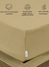 Supersoft Microfiber Twin Size Fitted sheet 160x200+30 CM Mustard with Deep Pockets