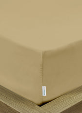 Super Soft Double Size Fitted sheet 120x200+25 cm Mustard with Deep Pockets - Cotton Home