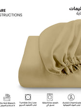 Supersoft Microfiber Twin Size Fitted sheet 160x200+30 CM Mustard with Deep Pockets