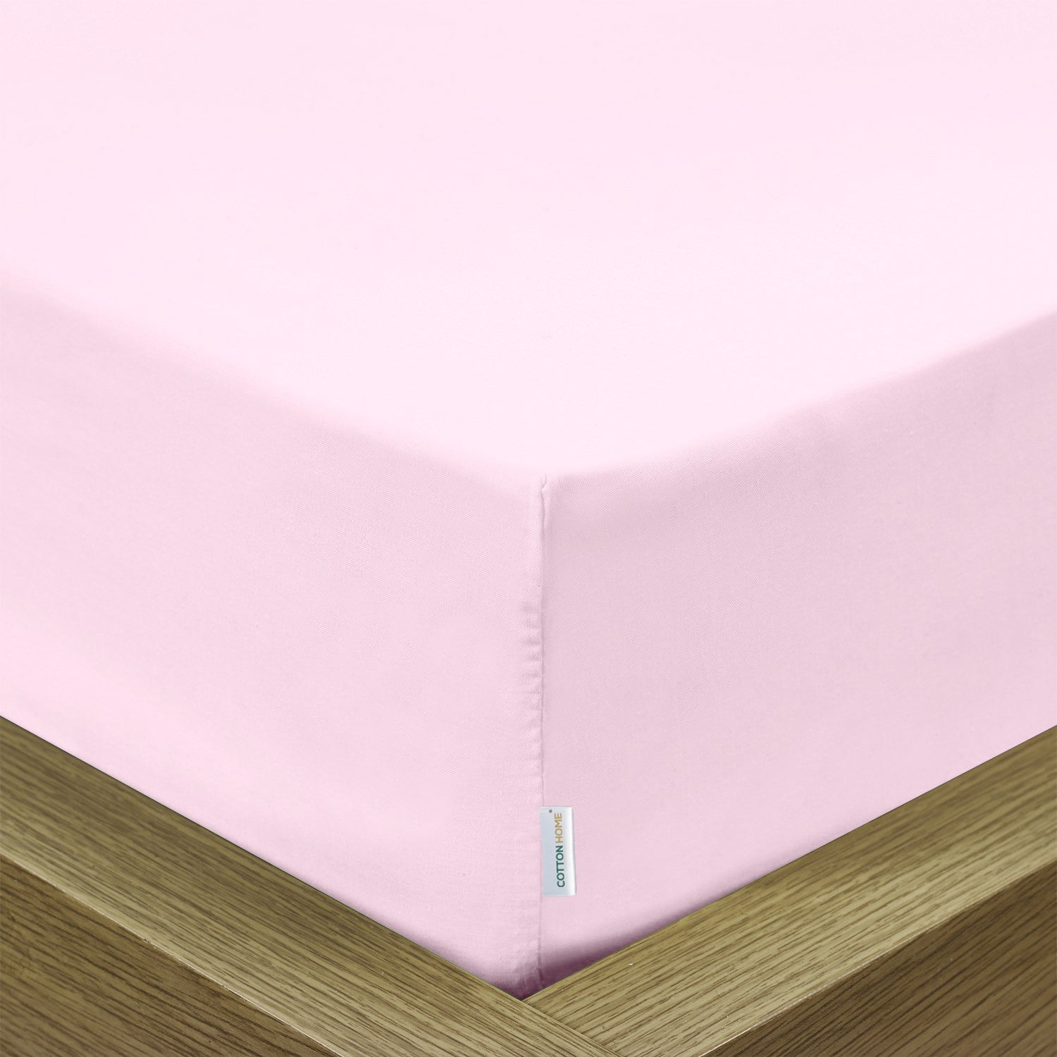 Super Soft Twin Size Fitted sheet 160x200+30 CM Pink with Deep Pockets - Cotton Home