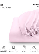 Supersoft Microfiber Single Fitted Sheet 90x200+20 CM Pink with Deep Pockets