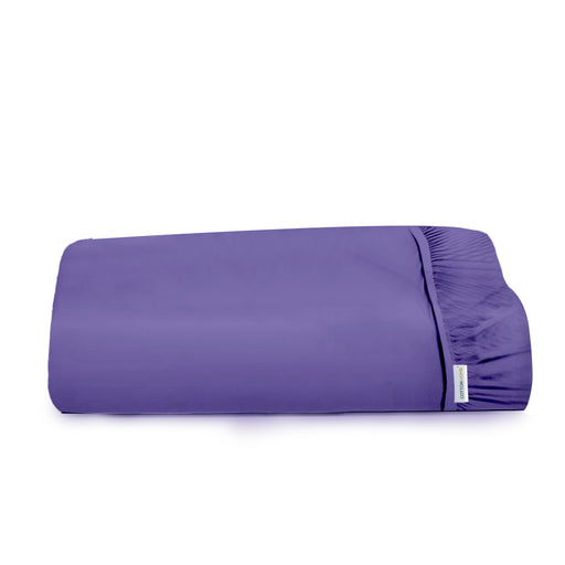 Super Soft King Size Fitted sheet 200x200+30cm Purple with Deep Pockets - Cotton Home