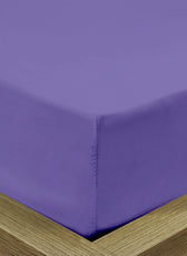 Super Soft Single Fitted Sheet 90x200+20 CM Purple with Deep Pockets - Cotton Home