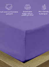 Supersoft Microfiber Single Fitted Sheet 90x200+20 CM Purple with Deep Pockets