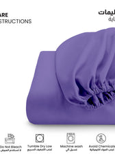 Supersoft Microfiber Single Fitted Sheet 90x200+20 CM Purple with Deep Pockets