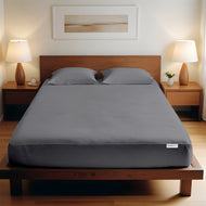 3 Piece Fitted Sheet Set Supersoft Microfiber Silver Single Size 120x200+25cm with 2 Pillow Case