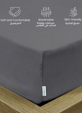 Supersoft Microfiber Double Size Fitted sheet 120x200+25 cm Silver with Deep Pockets