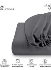 Supersoft Microfiber Double Size Fitted sheet 120x200+25 cm Silver with Deep Pockets