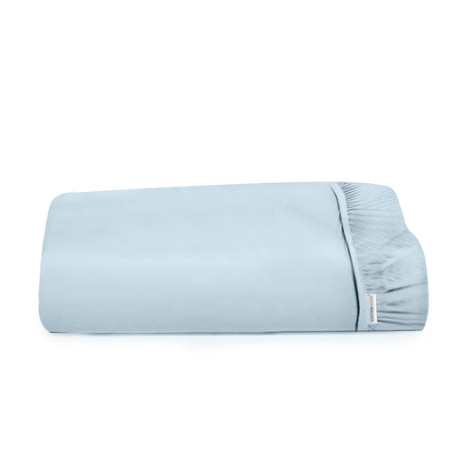 Super Soft Queen Size Fitted sheet 180x200+30 CM Sky blue with Deep Pockets - Cotton Home