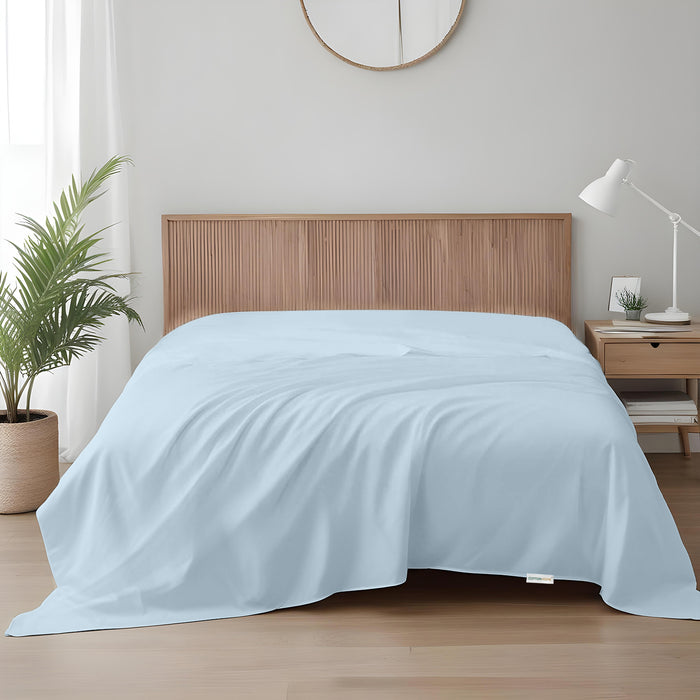 Flat Sheet Supersoft Microfiber Queen 200x220cm-Sky Blue