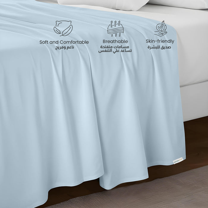 Flat Sheet Supersoft Microfiber Single 160x220cm-Sky Blue