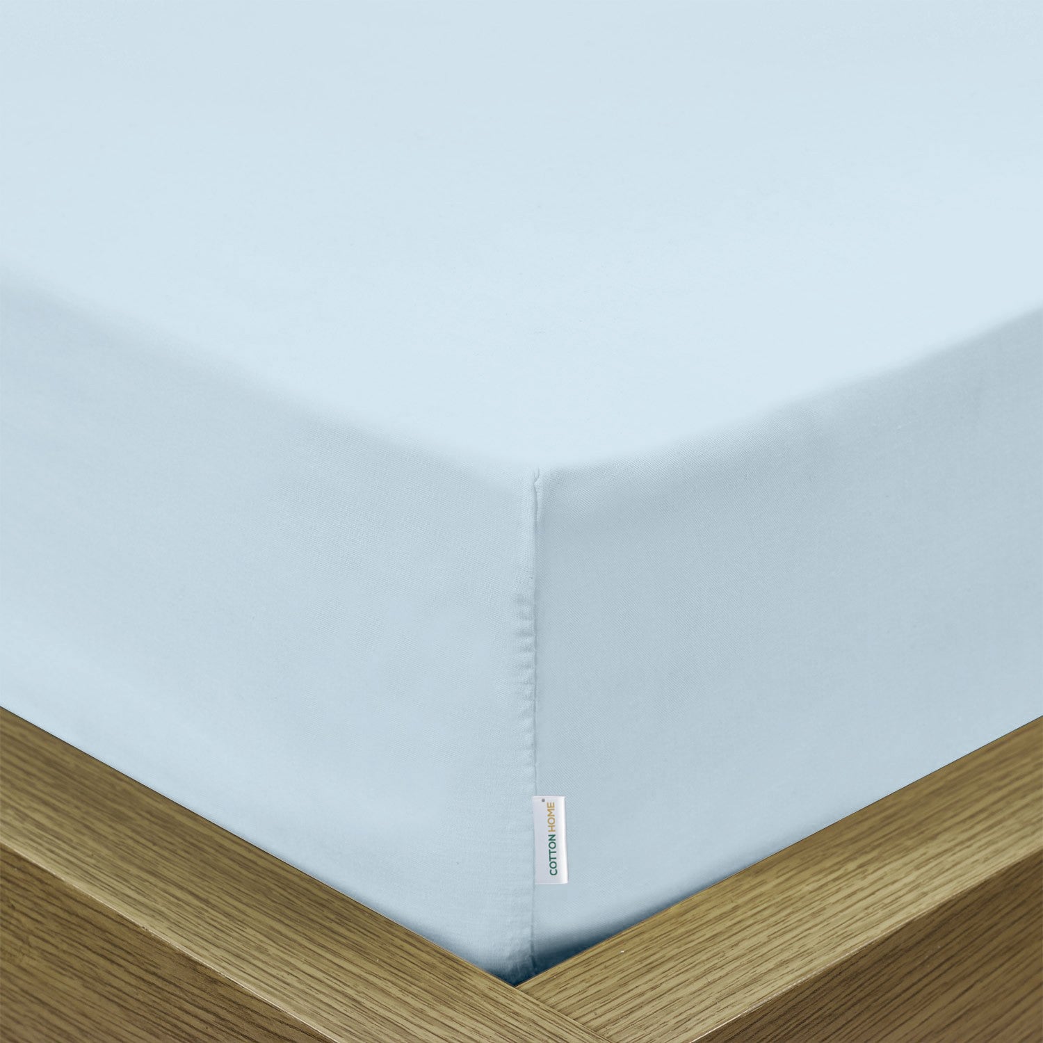 Super Soft Twin Size Fitted sheet 160x200+30 CM Sky Blue with Deep Pockets - Cotton Home