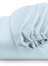 Super Soft King Size Fitted sheet 200x200+30cm Sky blue with Deep Pockets - Cotton Home