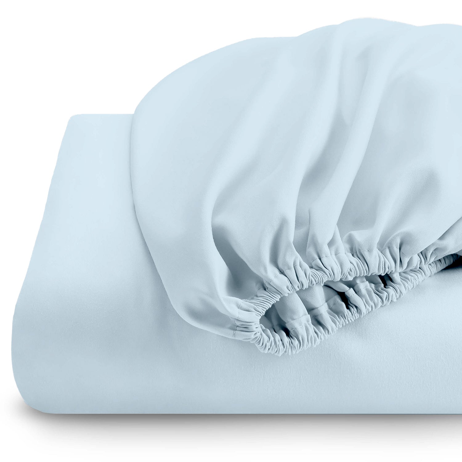 Super Soft Twin Size Fitted sheet 160x200+30 CM Sky Blue with Deep Pockets - Cotton Home