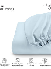Supersoft Microfiber Single Fitted Sheet 90x200+20 CM Sky Blue with Deep Pockets