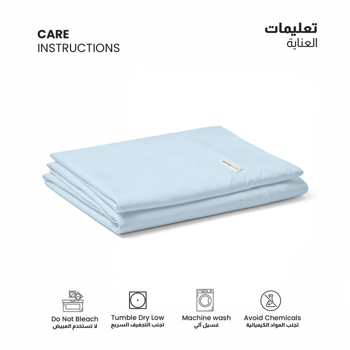 Flat Sheet Supersoft Microfiber Single 160x220cm-Sky Blue