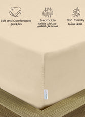 Supersoft Microfiber Fitted Sheet 90x200+20 CM Stone with Deep Pockets