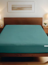 Super Soft  Queen Size Fitted sheet 180x200+30 CM Teal with Deep Pockets - Cotton Home