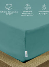 Supersoft Microfiber Single Fitted Sheet 90x200+20 CM Teal with Deep Pockets