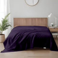 Flat Sheet Supersoft Microfiber Super King 240x260cm-Dk Purple